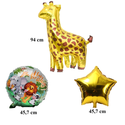 Set 5x baloane mari aniversare girafă cu animale pentru zile de naștere, petreceri — Jucarii, petrecere si divertisment en gros