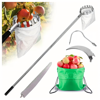 Culegător de fructe cu mâner telescopic 400 cm cu 4 vârfuri - oțel — Gradina, irigatii si unelte en gros