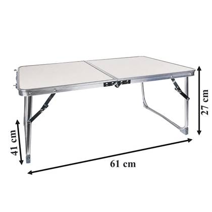 Masă de camping,pescuit pliabilă din aluminiu portabilă 61x41cm