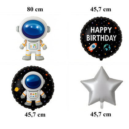 Set 5x baloane mari tematica astronaut spațial, stele, pentru ziua de naștere — Jucarii, petrecere si divertisment en gros