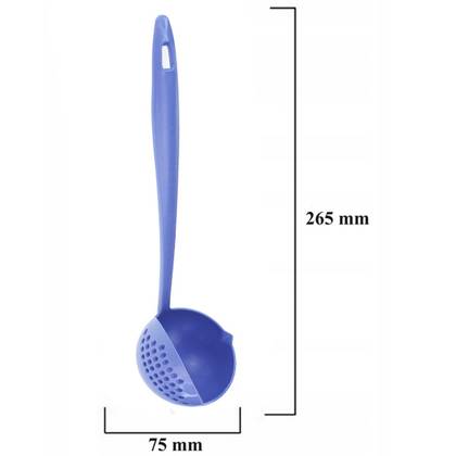 Polonic cu strecurătoare , pentru supă și paste - albastru — Bucatarie si gatit en gros