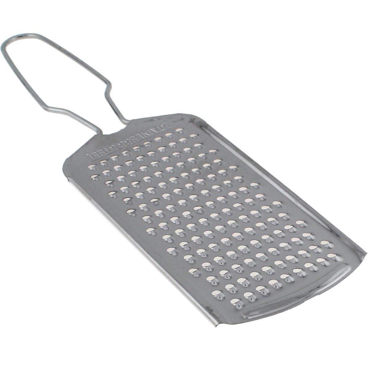 Răzătoare de legume și brânză, plată, oțel, fină, găuri mici