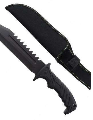 Cuțit tactic de vânătoare militar-lama din oțel inoxidabil -maner pvc+cauciuc ;teaca inclusa - lungime 32 cm — Camping, picnic, outdoor si plaja en gros