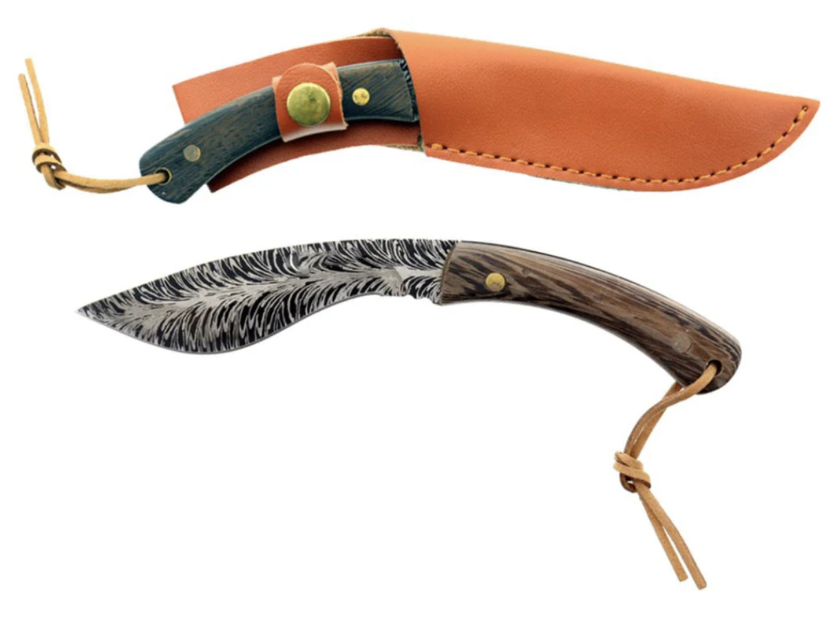 CUȚIT DE VÂNĂTOARE CHEF 18.5 CM MINI KUKRI CU HUTĂ+teaca