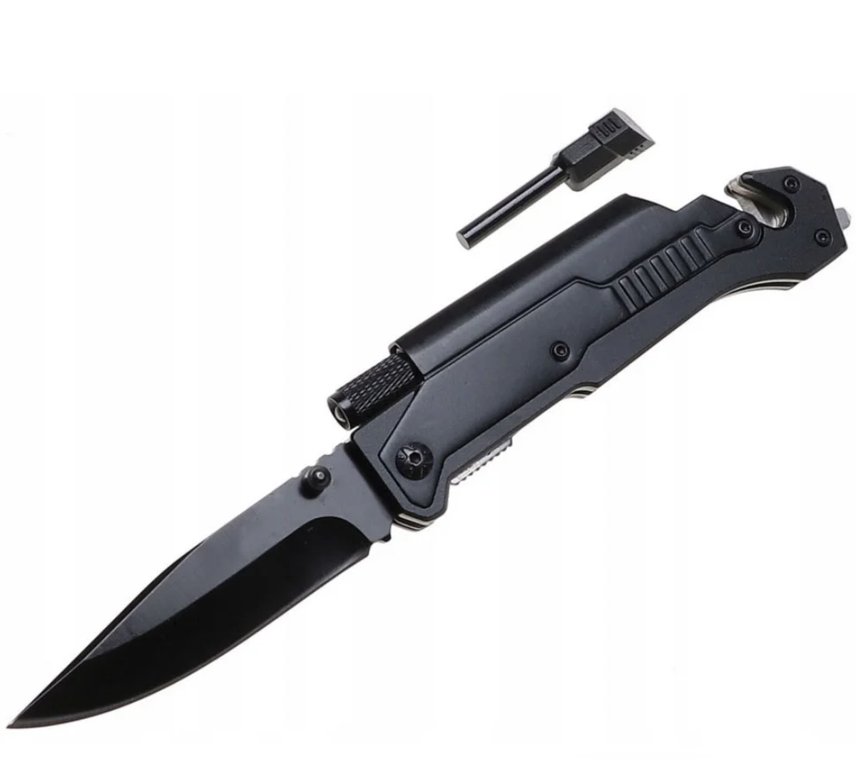 CUȚIT PLIANT TACTIC AUTOMAT DE SUPRAVIEȚUIRE CU LED RESCUE 22 CM