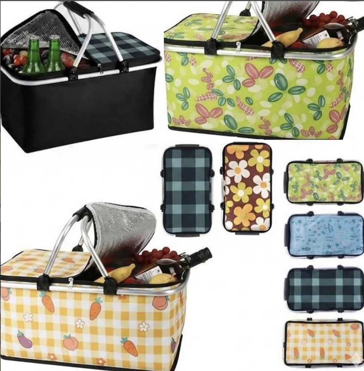 COȘ PICNIC PLIABIL COȘ TERMIC DE CUMPĂRĂTURI-47cm x 27cm x 22cm
