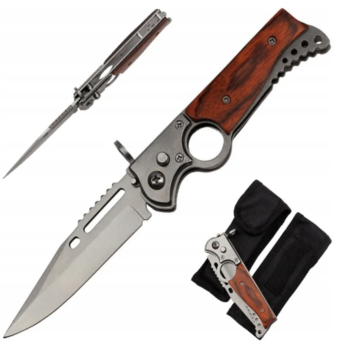 Tip cuțit: Pliabil
Tip lamă: netedă
Lungime totală: 245 mm
Husă: da, Cordura
Metodă de deschidere: mecanism cu arc